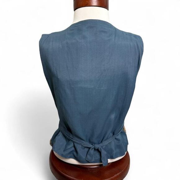 Vintage Newport News Boho Beaded Vest - Size M - Artsy Folk Western Festival - Picture 5 of 8